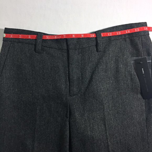 Beautiful NWT Wool Blend Trousers Flat Front Great Details CHARCOAL GRAY SZ 8 - Picture 9 of 13